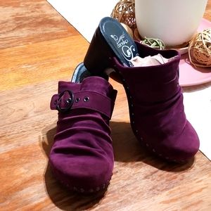 DANSKO NADINE PLUM SUEDE MULES EU 38 US 7-8